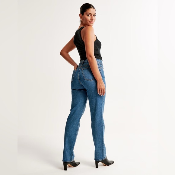 NWT Abercrombie&Fitch Curve Love Ultra HighRise 90s Strght Jean 00,2 - Picture 4 of 16
